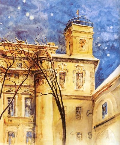 Astronomisch Observatorium van de Universiteit van Vilnius door Ferdynand Ruszczyc
